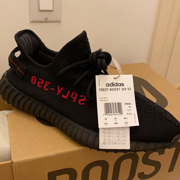 Adidas Yeezy boost 350 v2 black with red writing - Picture 1 of 9